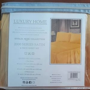 Gold 4 Piece Queen Bed Sheets